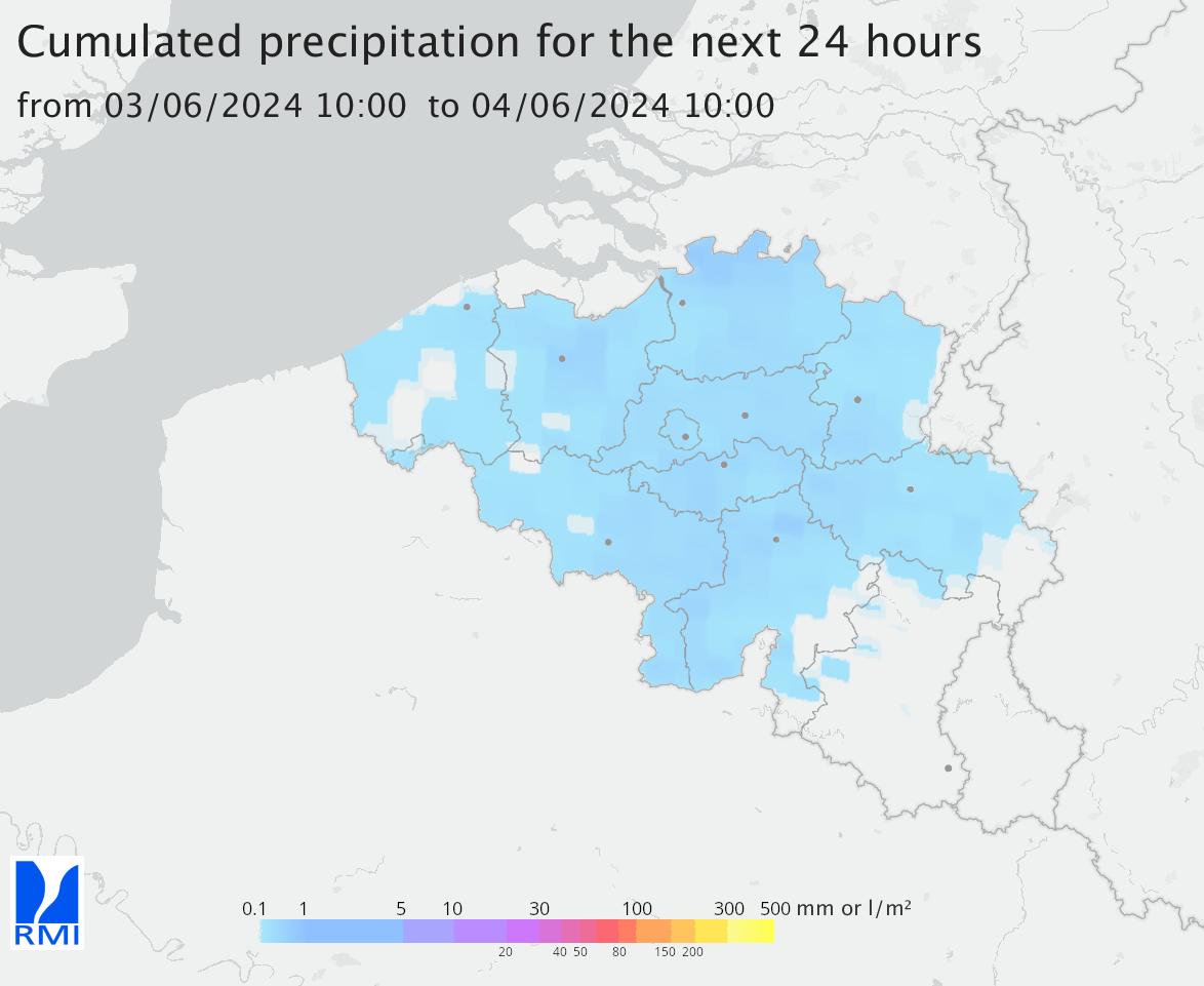 forecasted accumulated precipitation for the next 24 hours